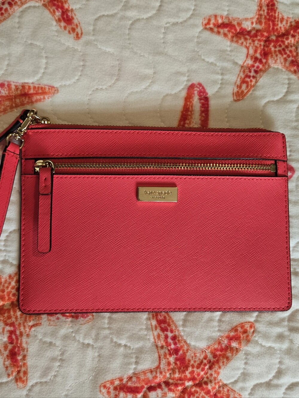 NWT Kate Spade Laurel Way Tinie Leather Wristlet Baja Rose Pink